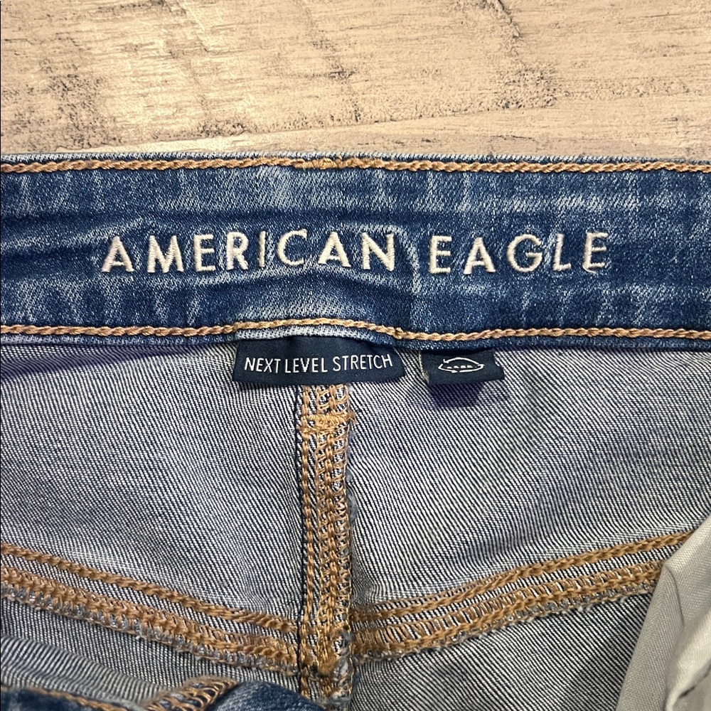 American Eagle Outfitters Ripped Blue Skinny Jeans - Picture 3 of 4